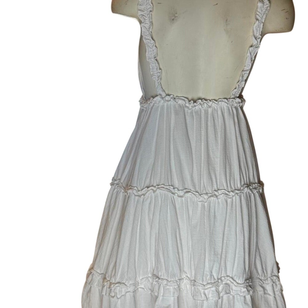 PP Romeo babydoll tiered coquette Mini Dress White Ruffle Fairycore - Picture 4 of 4